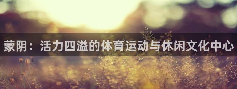皇冠277体育：蒙阴：活力四溢的体育运动与休闲文化中心